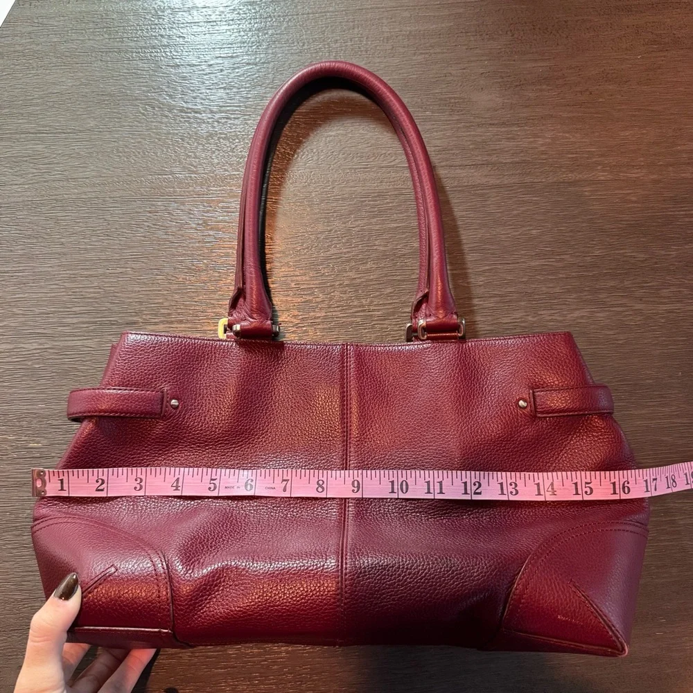 Vintage Leather Wine Red Maroon Purse Bag Ann Taylor